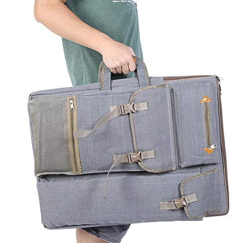 Naroote Art Student Portfolio Case, art portfolio case, Sketch Board Bag, Canva Multifunction Large Art Bag Outdoor Waterproof Art Supply 66 X 50Cm (Gray)