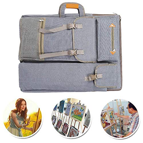 Naroote Art Student Portfolio Case, art portfolio case, Sketch Board Bag, Canva Multifunction Large Art Bag Outdoor Waterproof Art Supply 66 X 50Cm (Gray)