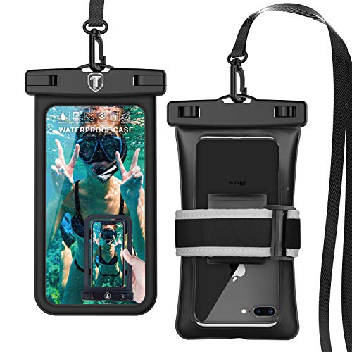 Takfox [Floating] Waterproof Phone Pouch for Samsung Galaxy S23 Ultra S22 Plus S21+ S20 Note 20 Ultra 10 A14 A03S A13 A23 A51 A71 A32 A53 5G iPhone 14 13 12 Pro Max XS XR Cell Phone Dry Bag Case-Black