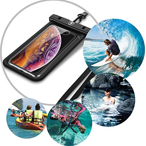 Takfox [Floating] Waterproof Phone Pouch for Samsung Galaxy S23 Ultra S22 Plus S21+ S20 Note 20 Ultra 10 A14 A03S A13 A23 A51 A71 A32 A53 5G iPhone 14 13 12 Pro Max XS XR Cell Phone Dry Bag Case-Black