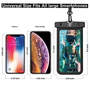 Takfox [Floating] Waterproof Phone Pouch for Samsung Galaxy S23 Ultra S22 Plus S21+ S20 Note 20 Ultra 10 A14 A03S A13 A23 A51 A71 A32 A53 5G iPhone 14 13 12 Pro Max XS XR Cell Phone Dry Bag Case-Black