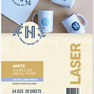 Hayes Paper Co, Waterslide Decal WHITE LASER (A4, 20 Sheets)