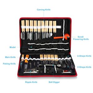 Yosoo 80PCS/Set Culinary Carving Tool Kit,Chrome steel Culinary Carving Peeling Tools Kit,for Fruit Vegetable Garnishing Carving Slicing including Carry Bag Halloween Pumpkin Carving Kit