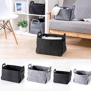 Colorido Detachable Folding Felt Sundries Basket Dirty Clothes Storage for Living Room Bedroom Light Grey S