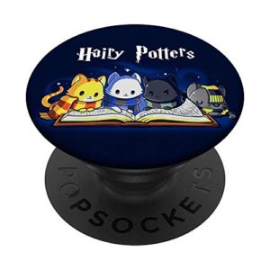 hairy cats cute potter cats for cat lovers popsockets popgrip: swappable grip for phones & tablets