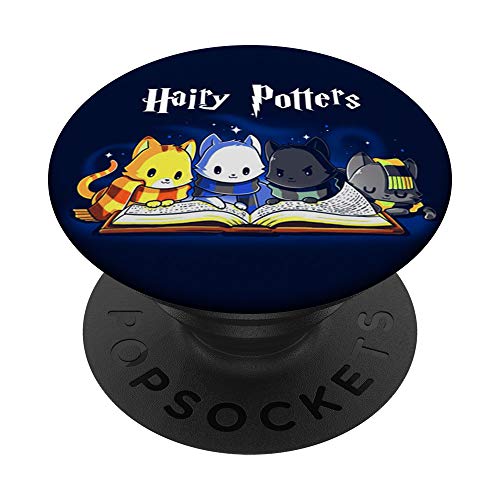 Hairy Cats Cute Potter Cats for Cat Lovers PopSockets PopGrip: Swappable Grip for Phones & Tablets