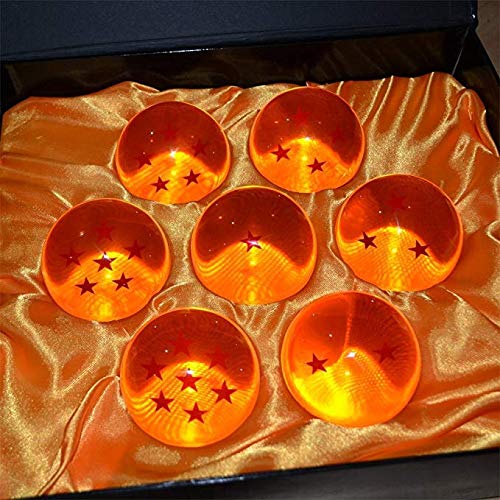 BaodeLI 7pcs 76MM Large Crystal Acrylic Resin Glass Ball with Gift Box Dragon Transparent Play Balls