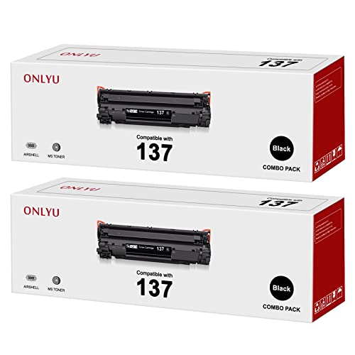 ONLYU Compatible Toner Cartridge Replacement for Canon 137 Black Toner Cartridge ImageClass D570 MF236n LBP151dw MF232w MF242dw MF244dw MF247dw MF249dw MF216n MF227dw MF212w Printer (Black, 2-Pack)