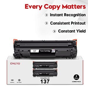 ONLYU Compatible Toner Cartridge Replacement for Canon 137 Black Toner Cartridge ImageClass D570 MF236n LBP151dw MF232w MF242dw MF244dw MF247dw MF249dw MF216n MF227dw MF212w Printer (Black, 2-Pack)