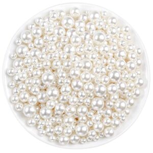 pearl beads, anezus 800pcs ivory pearl craft beads loose pearls for jewelry making, crafts, decoration and vase filler (assorted sizes)