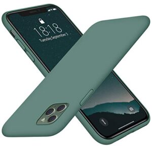 dtto compatible with iphone 11 pro case, [romance series] full covered silicone cover [enhanced camera and screen protection] with honeycomb grid cushion for iphone 11 pro 5.8" 2019,midnight green