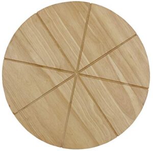checkered chef round wood cutting boards - 13.5 inch, reversible pizza board w/ 8 slice grooves - cheese charcuterie board