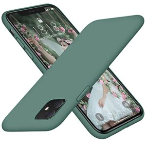 dtto compatible with iphone 11 case, [romance series] full covered silicone cover [enhanced camera and screen protection] with honeycomb grid pattern cushion for iphone 11 6.1” 2019, midnight green