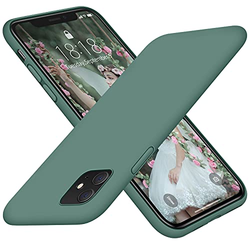 DTTO Compatible with iPhone 11 Case, [Romance Series] Full Covered Silicone Cover [Enhanced Camera and Screen Protection] with Honeycomb Grid Pattern Cushion for iPhone 11 6.1” 2019, Midnight Green