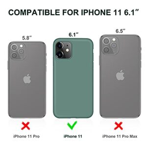 DTTO Compatible with iPhone 11 Case, [Romance Series] Full Covered Silicone Cover [Enhanced Camera and Screen Protection] with Honeycomb Grid Pattern Cushion for iPhone 11 6.1” 2019, Midnight Green