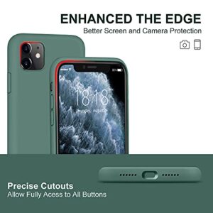 DTTO Compatible with iPhone 11 Case, [Romance Series] Full Covered Silicone Cover [Enhanced Camera and Screen Protection] with Honeycomb Grid Pattern Cushion for iPhone 11 6.1” 2019, Midnight Green