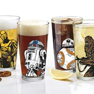 Star Wars Classic Pint Glass Set - 16 oz. Glass Capacity - Set of 4 Glasses - Classic Shape