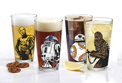 Star Wars Classic Pint Glass Set - 16 oz. Glass Capacity - Set of 4 Glasses - Classic Shape