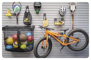 handiwall sports accessory kit with locking bracket hooks for slatwall panel organization