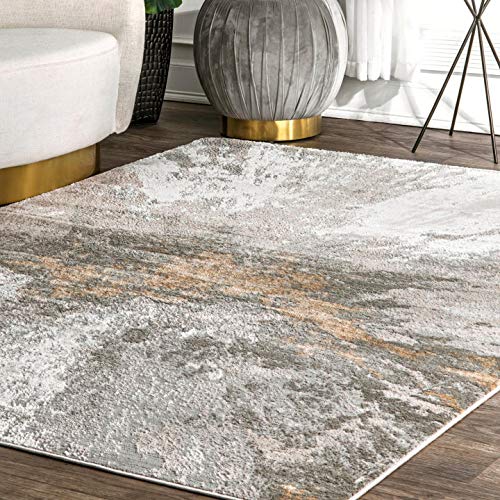 nuLOOM Cyn Abstract Runner Rug, 2' 8" x 8', Silver