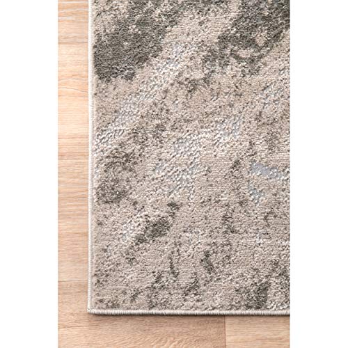 nuLOOM Cyn Abstract Runner Rug, 2' 8" x 8', Silver