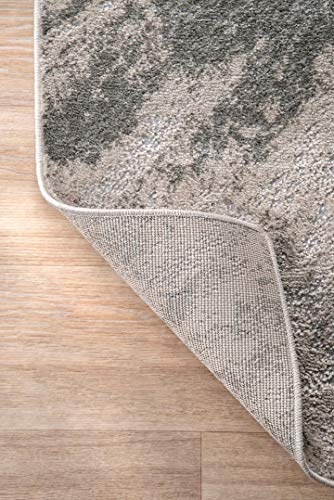 nuLOOM Cyn Abstract Runner Rug, 2' 8" x 8', Silver