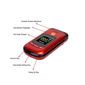 Zopsc F899 Flip Mobile Phones Unlocked Dual SIM Dual Standby Mobile Phone for Elderly Big Buttons, 2800mAh Battery Long Standby (Red)(US Plug)
