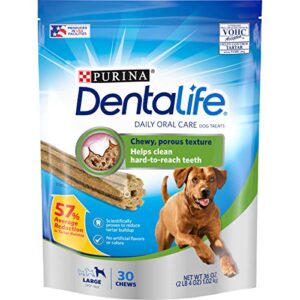purina dentalife made in usa facilities large dog dental chews, daily - 30 treats