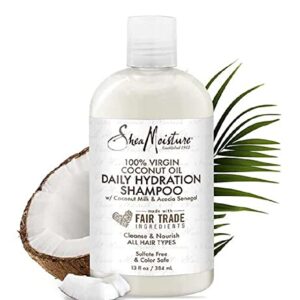 SheaMoisture Daily Hydration 100% Virgin Coconut Oil Shampoo silicone and sulphate free for all hair types 384 ml