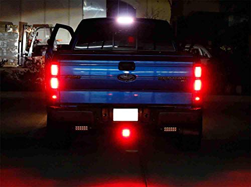 iJDMTOY Smoked Lens 15-LED Tow Hitch Receiver Brake Tail Light w/Strobe Feature Compatible With Truck SUV Trailer Equipped Class 3/4/5 2-Inch Towing Adapter Hole