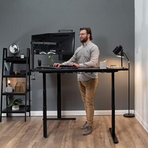 VIVO Electric Motor Height Adjustable Corner 3 Leg Standing Desk Frame, Frame Only, Sit Stand Ergonomic L Frame, Black, DESK-V130EB