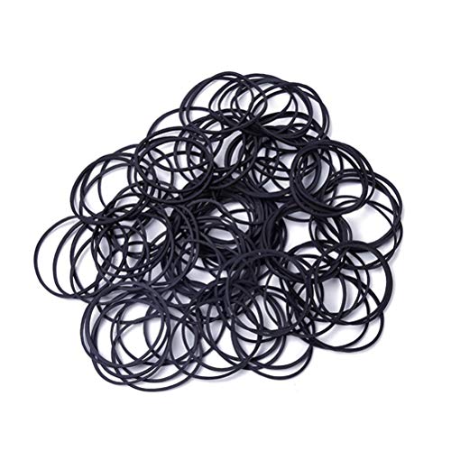 AMUU Rubber Bands 300pcs Black Small Rubber Bands for Office School Home size16 Elastic Band