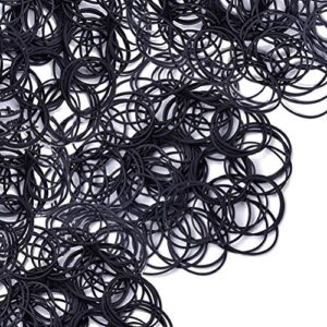 AMUU Rubber Bands 300pcs Black Small Rubber Bands for Office School Home size16 Elastic Band