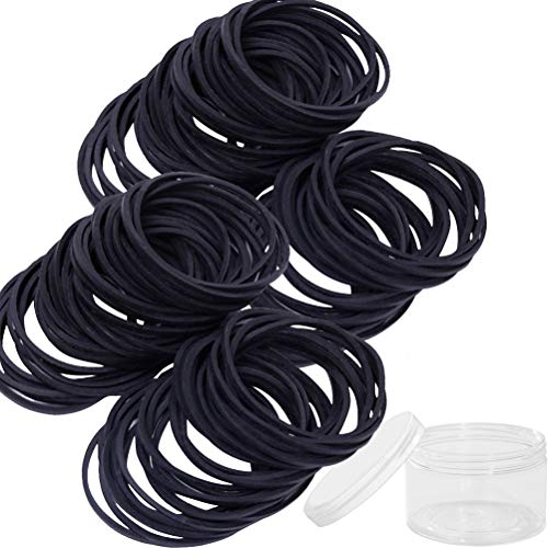 AMUU Rubber Bands 300pcs Black Small Rubber Bands for Office School Home size16 Elastic Band