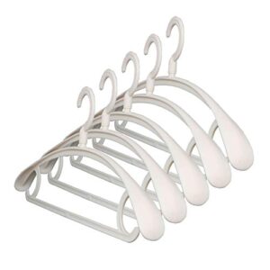plastic clothes hanger, extra thick plastic wide shoulder adult 360 degrees rotate slip resistant standard clothing hanger ideal for everyday use beige 20 pack