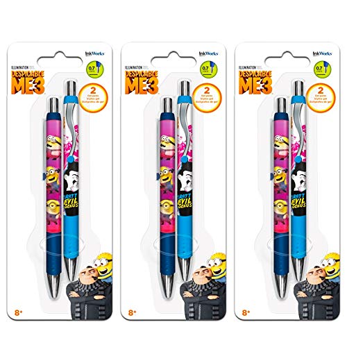 Despicable Me Pens Value Bulk Pack - 6 Despicable Me Gel Pens (Despicable Me School Supplies, Office Supplies)