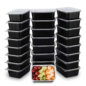 otor bento box meal prep containers with clear airtight lids 30oz lunch boxes deli container take away food storage two-color process stackable reusable bpa free dishwasher, microwave, freezer safe 25 sets