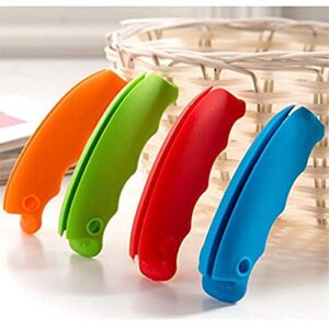 Axgo Portable Silicone Vegetable Picker, Shopping Grocery Basket Plastic Bag Key Grip Holder Handle Carrier Tool, 4 Color