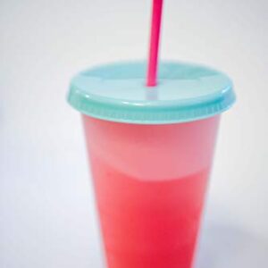 Color Changing Cups: 24oz Cold Cups - 5 Reusable Cups, Lids and Straws - Stocking Stuffers - Christmas Present, Set of 5, …