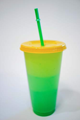 Color Changing Cups: 24oz Cold Cups - 5 Reusable Cups, Lids and Straws - Stocking Stuffers - Christmas Present, Set of 5, …