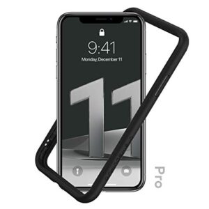 rhinoshield bumper case compatible with [iphone 11 pro] | crashguard nx - shock absorbent slim design protective cover 3.5m / 11ft drop protection - black