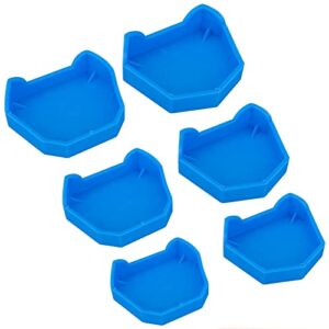 6 pcs dental base former kit dental lab model base set plaster mold base former color blue (set)