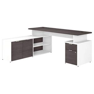 bush business furniture jamestown l shaped desk with drawers, 72w, storm gray/white