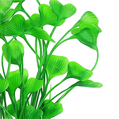 MyLifeUNIT Plastic Fish Tank Plants, 2 Pack Artificial Tall Aquarium Plants for Fish Tank Decor, 15.75 Inches (Green)