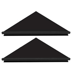 evron wall mount corner shelf,easy to install metal front floating corner shelf with self-adhesive tapes (black frosting right-angled set of 2)