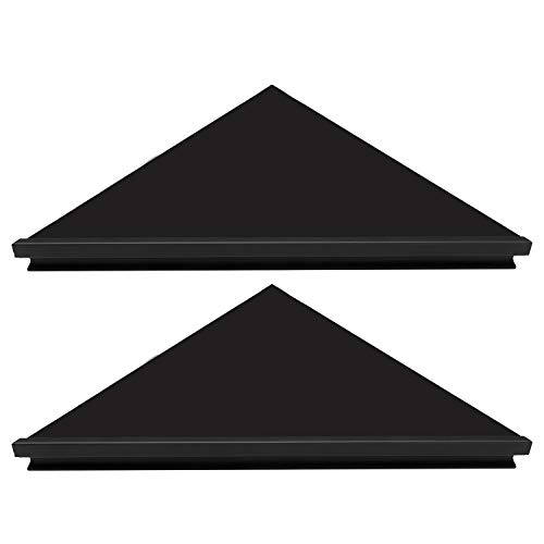 evron Wall Mount Corner Shelf,Easy to Install Metal Front Floating Corner Shelf with Self-Adhesive Tapes (Black Frosting Right-Angled Set of 2)