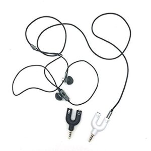 2 PCS Headphone Microphone Splitter, U Shape 3.5mm Y Splitter for Audio Stereo Headphone and Mic for All of 3.5mm Jack Devices Black and White