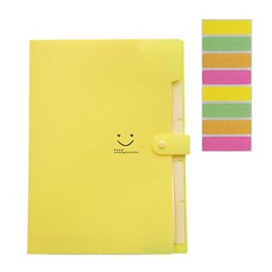expanding file folders, plastic a4 letter size document organizer with file folder labels for school office home (yellow)