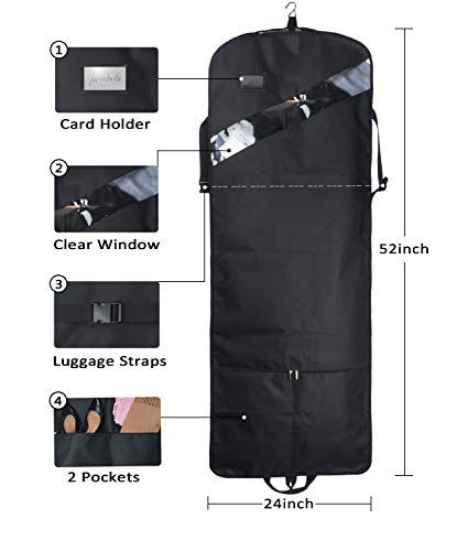 52'' Extra Long Dress Garment Bag, Premium & Breathable Tear-resistant Hanging Suit Cover for Travel and Storage