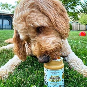 BUDDY BUDDER Bark Bistro Company, Ruff Ruff Raw, 100% Natural Dog Peanut Butter, Healthy Peanut Butter Dog Treats, Dog Enrichment, Dog Pill Pocket, Made in USA, (17 oz Jars)